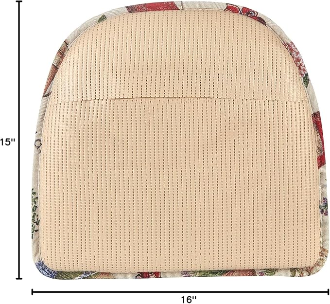 Klear Vu Raindrop The Gripper Non Slip Chair Cushions, Soft & Comfortable Seat Pad, Sitting Pillow for Kitchen, Dining or Office, 2 Count (Pack of 1), Garden Gala