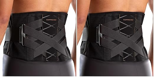 Copper Fit X-Back Brace for Lower Back Pain, Lumbar Support, Herniated Disc, Sciatica, Arthritis – Adjustable, Breathable Design - for Men and Women (2XL/3XL) (Pack of 2)