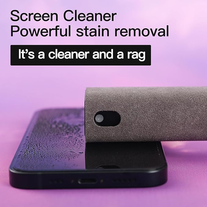 Car Screen Cleaner Spray and Wipe -2-in-1 iPhone Cleaner, iPad Screen Cleaner & Phone Screen Cleaner - Touchscreen Mist Cleaner for Laptop, Computer, MacBook and More - 4 Pack
