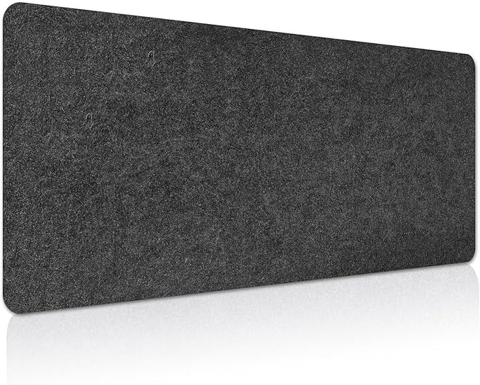 Large Felt Desk mat 36x12 inches, with Non-Slip Full Desk Mouse Pad,Office Computer Desk Mat for Keyboard,Felt Desk Mat for Desk Pad Protector (Dark Gray)