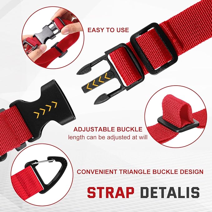 6 Pack 17 Inch Adjustable Extension Cord Holder Organizer with Triangle Clips for Garage Organization and Storage Heavy Duty Extension Cord Hanger for Men Workshop (Red)