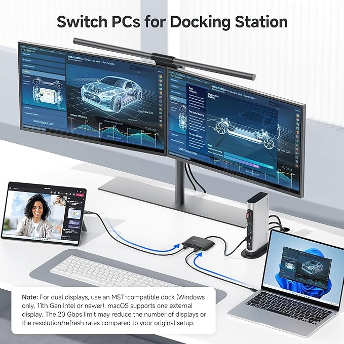 Cable Matters 20Gbps USB C KVM Switch for 2 Computers, Up to 8K@30Hz on Windows, 4K@60Hz on macOS, 140W PD, for Sharing a USB-C/Thunderbolt 4 Monitor or Dock (Not Work with Captive Cable Docks), Black