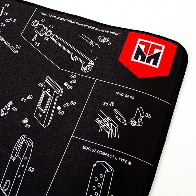 TekMat Ultra Handgun Mat 20" x 15" – Gun Cleaning & Maintenance Mat with Non-Slip Rubber Base and Oil-Resistant Surface for Pistols
