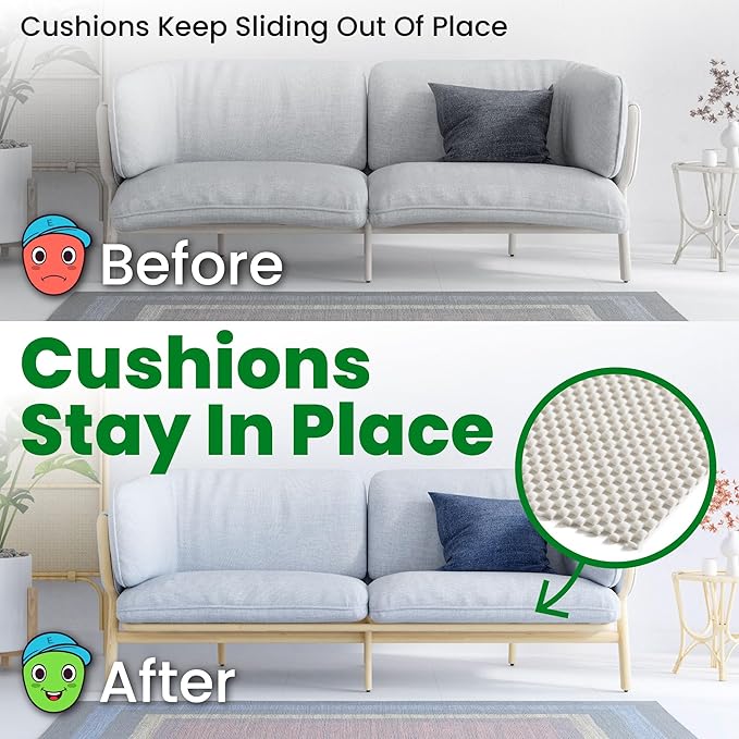 ECOHomes Couch Cushion Grip Pad, Couch Cushion Non Slip Pads Keep Sofa Cushions from Sliding - Anti Slip Sofa & Patio Grips Mattress Gripper Stopper Stop Slide & Prevent Sliding (Loveseat, 22" by 47")