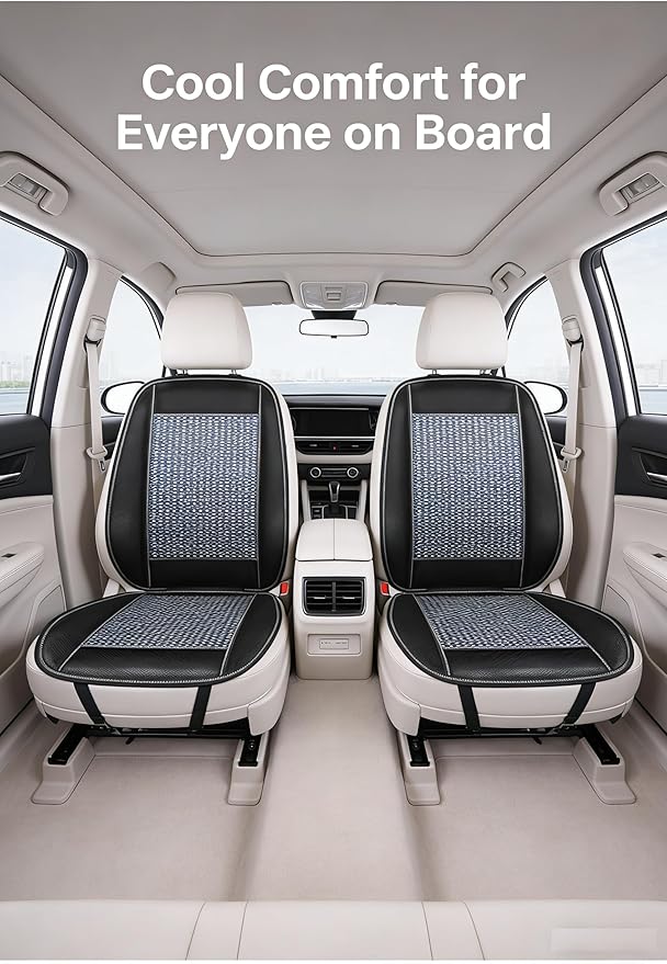 Autopeck Cooling Car Seat Covers Protector Cushion Standard Size Full Air Flow Ventilated Cover Pad Mat Breathable for Car Seat Driver Auto Chair Pads (Black/Blue)
