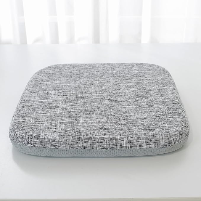 High Resilience Memory Foam Chair Cushion 15"x15"x2" Set of 2 Square Chair Pads and Washable Cover Non Slip Seat Cushions for Indoor Dining Room Kitchen and Office Chairs (Grey,15"x15")