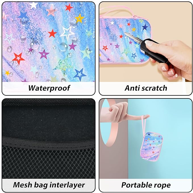 Phone Charger Case Storage Set with Cute Stars Cable Protector with Carrying Cable Case Bag,Cord Organizer, USB Earphone Wire Saver Organizer Charger Protector for iPhone (Colourful Stars)