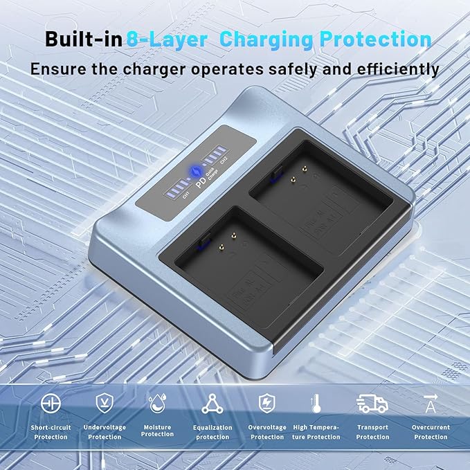 New Upgrade LCD Dual-Screen Display Charger Station for Arlo Pro/pro 2 Battery, Premium Charging Station 18W PD Supports Fast Charging