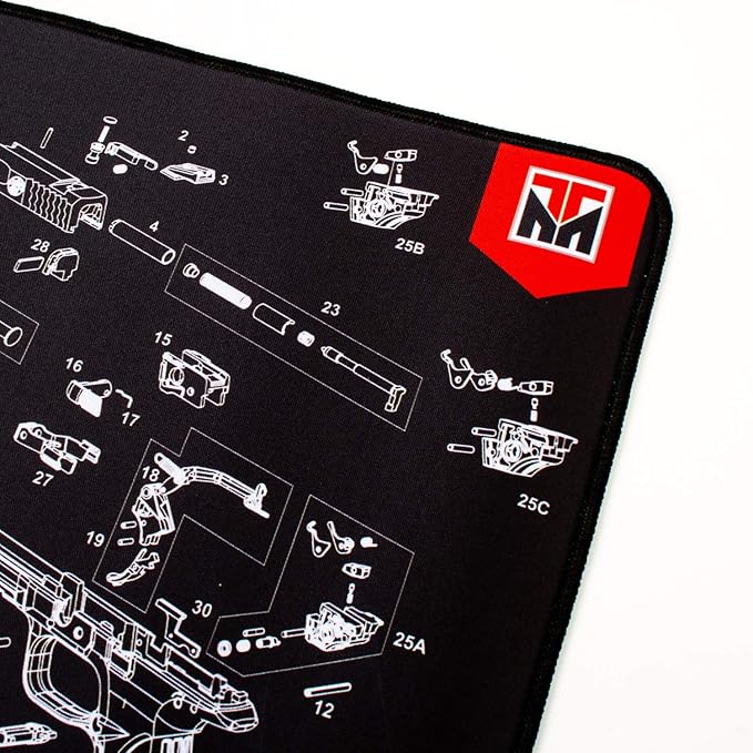 TekMat Ultra 20 Premium 15" X 20" 1/4" Thick Oil Resistant Non-Slip Waterproof Stitched Edges Handgun Cleaning Mat for use with Smith & Wesson