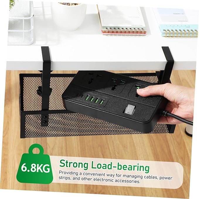 Veemoon Cable Management Tray Clamp Design Hide Cables Wall Wire Organizers for Cords under Desk Cord Management Holder
