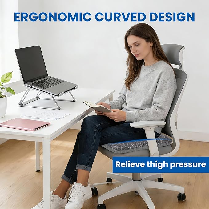 Ganondorf Extra Large Recliner Seat Cushion for Elderly Tufted Furry Booster Foam Cushion, Pressure Relief for Long Sitting Orthopedic Chair Cushion for Recliners Office Chairs, Grey