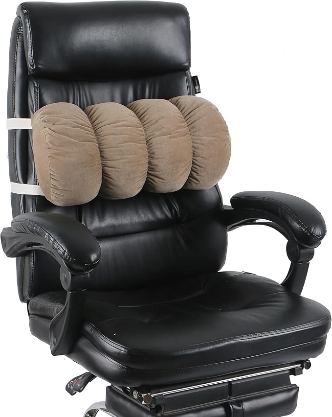 ALIBO Recliner Chairs Lumbar Bolster Pillow Low Back Pain Relief Support Cushion with Adjustable Straps Nonslip Lumbar Roll Leg Booster Pillow