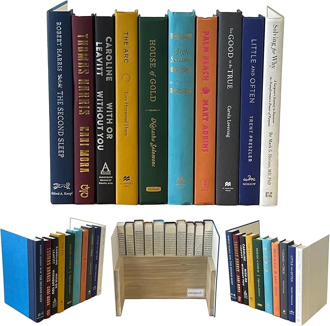 CovoBox— Original Hidden Storage Secret Book Box Electronics Hider | Hide Router, Cable, Modem, Cords, Plugs, Outlets, Money, Docs, Jewelry | Made with Real Used Hardcover Books [Tops OFF]