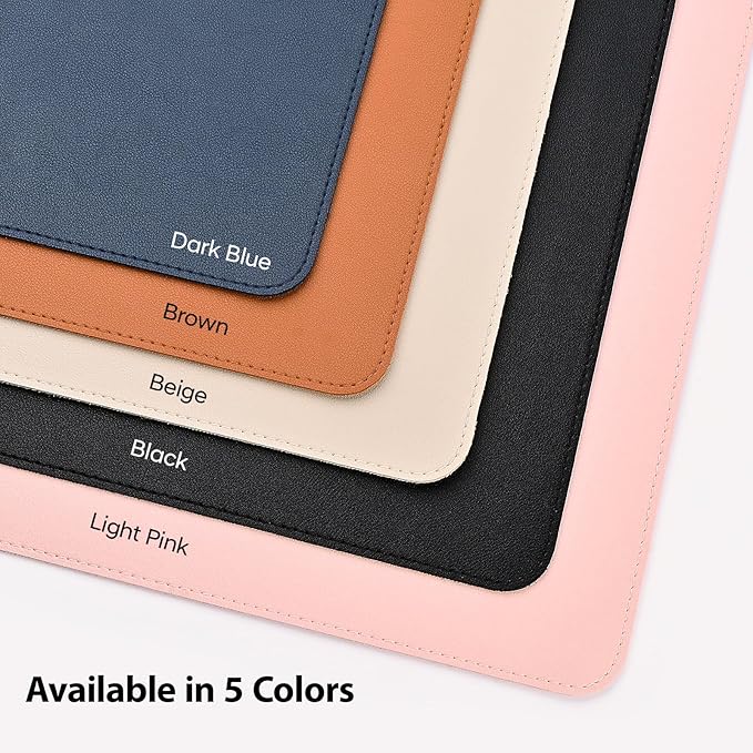 Leather Desk Pad Protector, Office Desk Mat, Large Mouse Pad, Non-Slip PU Leather Desk Blotter, Waterproof Computer Desk Writing Pad for Office and Home (Black, 47.2" x 23.6")
