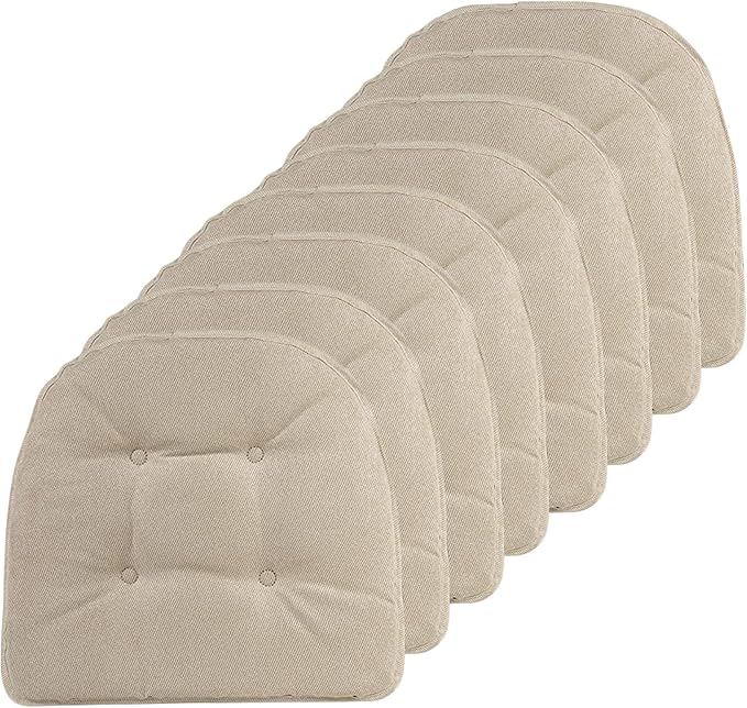 Non-Slip Chair Cushions, Assembled in USA, U-Shaped Skid-Proof Seat Pads for Dining Room, Kitchen, Office, 15"x16"