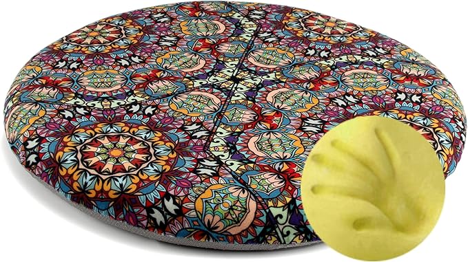 Sigmat Memory Foam Seat Cushion Anti-Slip Soft Round Stool Cushion Chair Pad 15 Inch Graphic