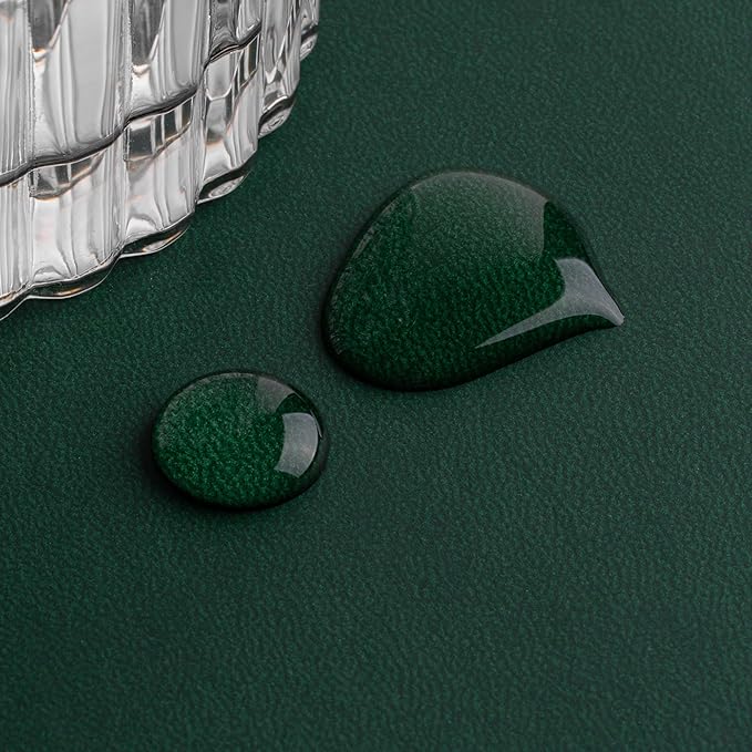 Nekmit Leather Desk Blotter Pad 24 x 14 Inches, Flat, Non-Slip, Waterproof, Green