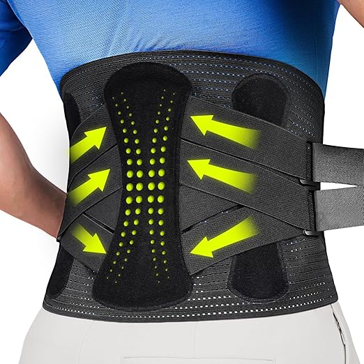 aoFIT Back Brace for Lower Back Pain Relief with 360-Degree Biochemical Hug Support, Back Support Belt for Men and Women, Soft Breathable Fabric Lumbar Support for Herniated Disc, Sciatica L