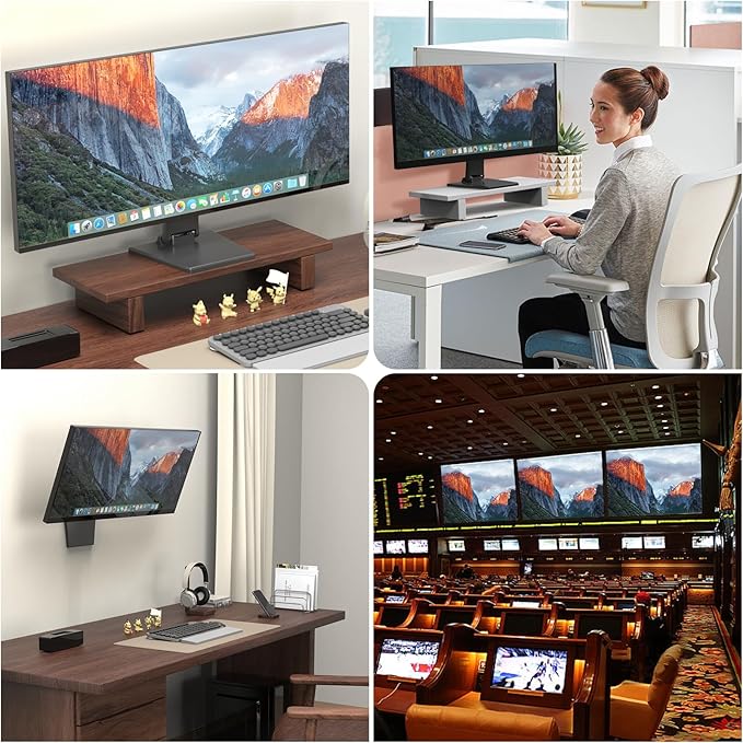 Babibobibi Foldable VESA Stand - 75x75mm/100x100mm LCD/PC Monitor Mount, Black, Lay Flat, Single Monitor Adapter