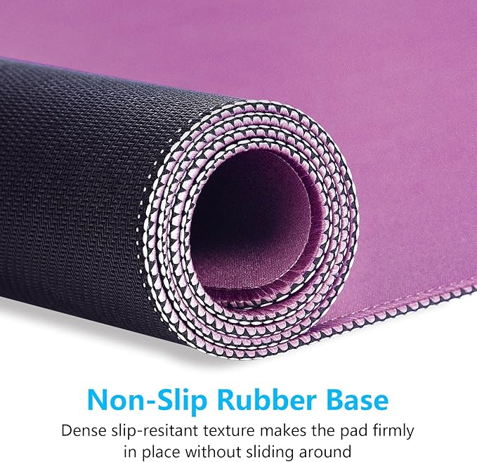 Dapesuom Large Mouse Pad, Extended Gaming Mouse Mat with Stitched Edges, Full Size Desk Mats with Non-Slip Base, Computer Big Desktop Keyboard Pad for Laptop, Office, 23.6 x 11.8 in, Radiant Orchid