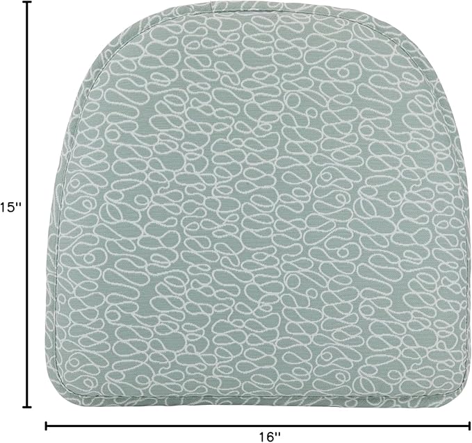 Klear Vu Raindrop The Gripper Non Slip Chair Cushions, Soft & Comfortable Seat Pad, Sitting Pillow for Kitchen, Dining or Office, 8 Count (Pack of 1), Scribble Spa