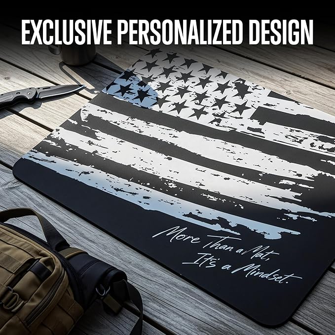 Gun Cleaning Mat 20"×12" - Thick Protection, Leak-Proof Surface, Non-Slip Oil Resistant Glock Cleaning Mat,Pistol Cleaning Mat with Detailed Parts Diagram