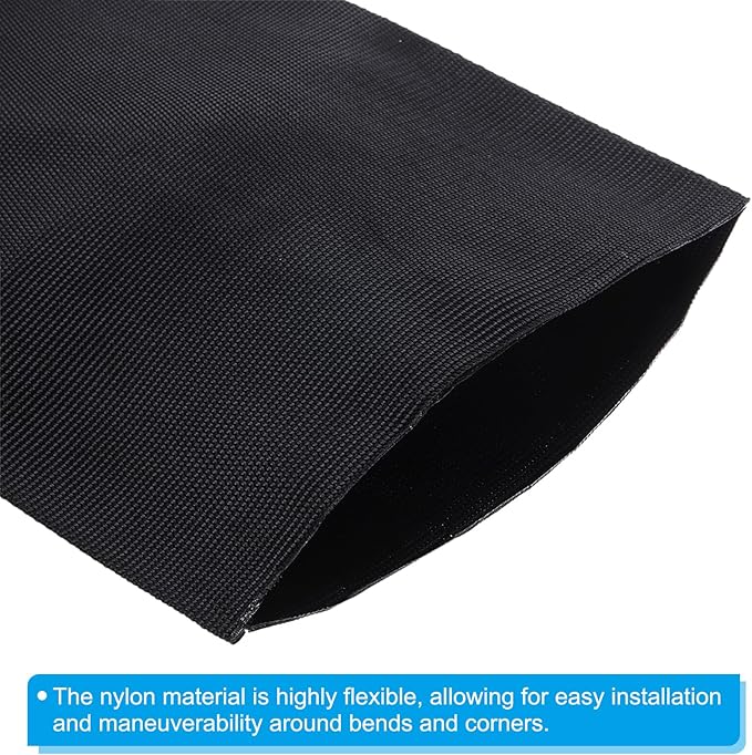 PATIKIL 4.3" Dia 3.3FT Nylon Protective Hose Sleeve, Cable Cover Sheath Protection for Welding Tig Torch Hydraulic Hose, Black
