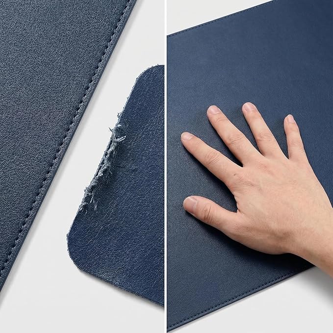Non-Slip Desk Pad,Desk mat,Mouse Pad,Office Desk mat,Waterproof PU Leather Desk Blotter Mat,Laptop Desk Pad,Desk Writing Pad for Office and Home (Dark Blue, 14.18'' x 23.64'')