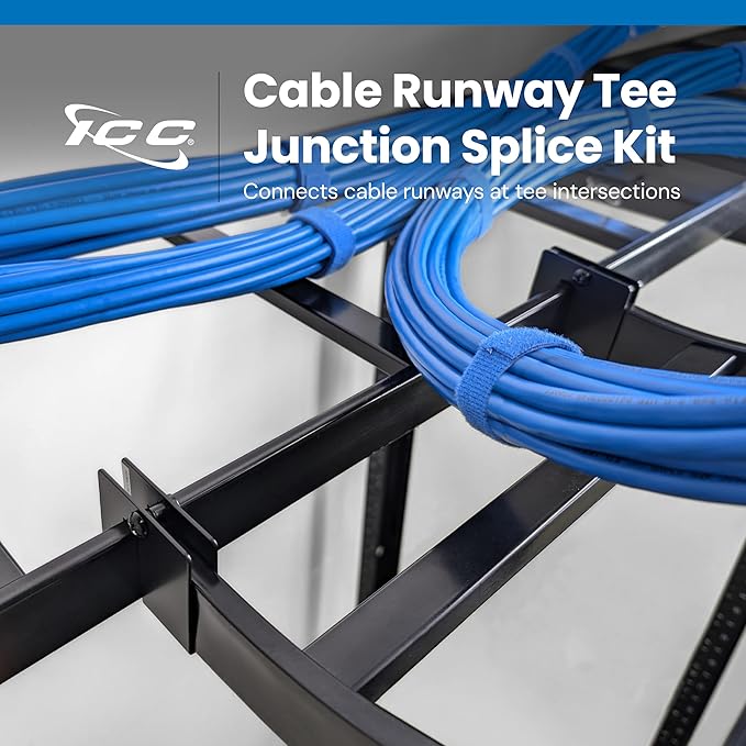 ICC Cable Runway Triangular Wall Support Kit – 6-Pack | Steel, Black Powder Coat, Parallel Wall Mount