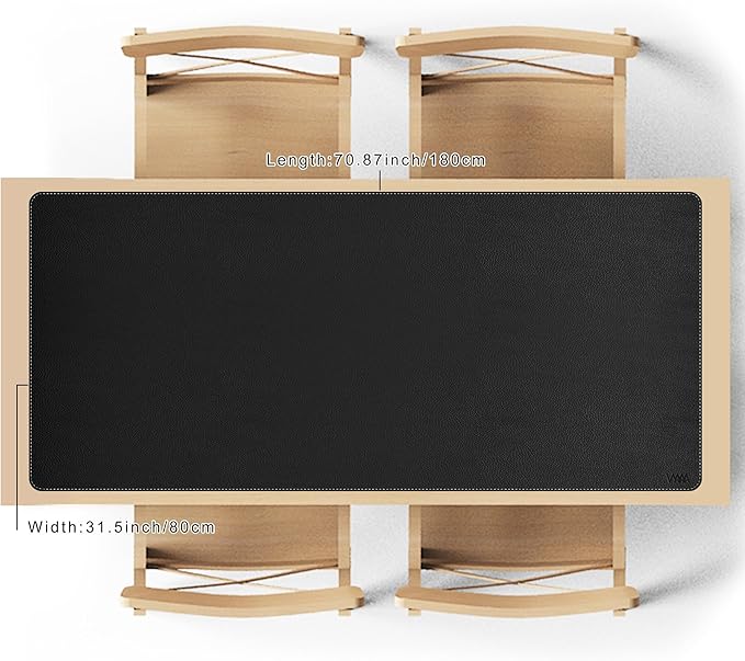 Vyaaa 70.8"x31.5" PU Leather Large Desk Mat (Black) - XXL Extended Mouse pad, Office Desk Protector, Non-Slip Computer Desk pad for Office, Gaming, Home
