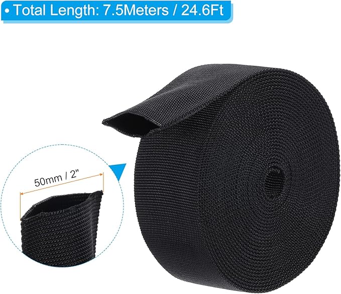 PATIKIL 1.2" Dia 24.6FT Nylon Protective Hose Sleeve, Cable Cover Sheath Protection for Welding Tig Torch Hydraulic Hose, Black