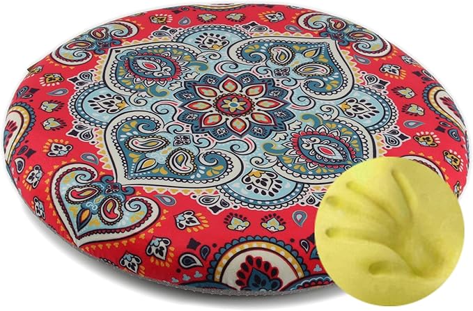 Sigmat Memory Foam Seat Cushion Anti-Slip Soft Round Stool Cushion Chair Pad 13 Inch Floral