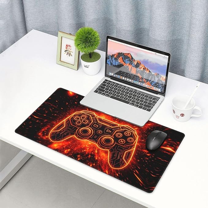 Gamer Gaming Large Mouse Pad & Desk Mat Game Joystick Extended Mousepad Non-Slip Rubber Base Laptop Computer Keyboard Pad for Gaming, Office & Home Decor, XXL - 29.5" X 15.8"
