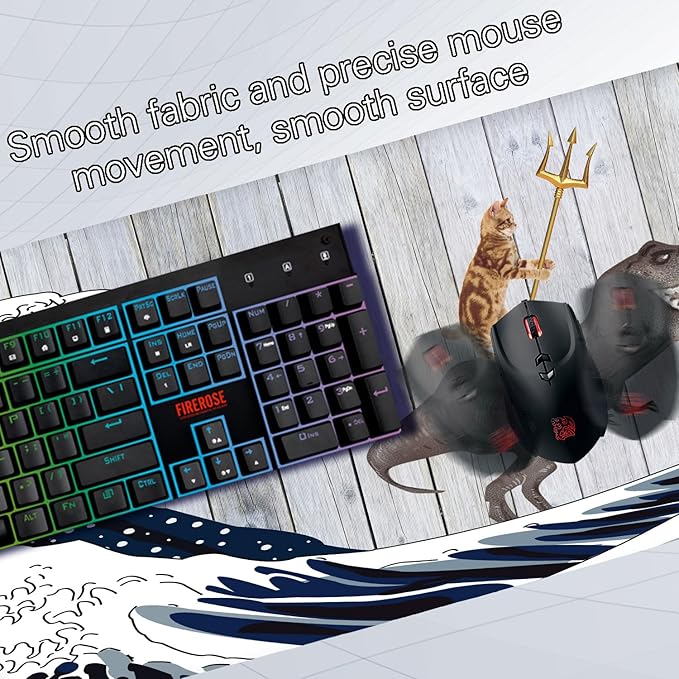 Funny Cat Dinosaur XXL Mouse Pad,Super Thick Waterproof Large Gaming Mousepad with Stitched Edge,Mouse Computer Desk Accessories,Non-Slip Base Mouse Keyboard Mat 31.5"X15.7"X0.16"