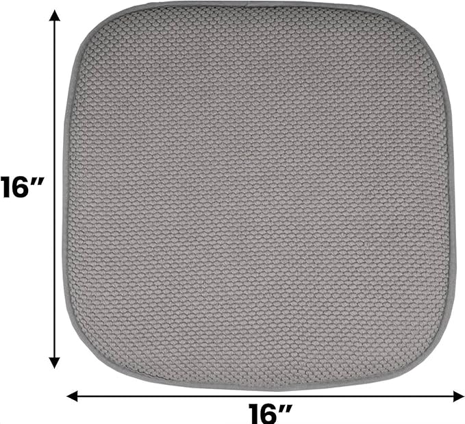 GoodGram 4 Pack Non Slip Ultra Soft Chenille Honeycomb Premium Comfort Memory Foam Chair Pads/Cushions - Assorted Colors (Gray)