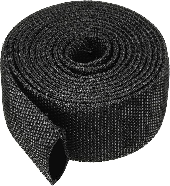 PATIKIL 0.9" Dia 6.5FT Nylon Protective Hose Sleeve, Cable Cover Sheath Protection for Welding Tig Torch Hydraulic Hose, Black