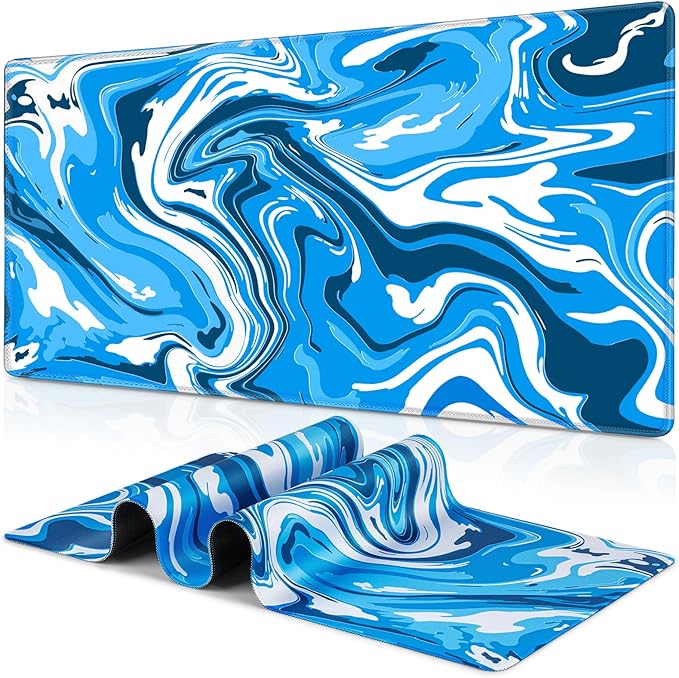 Canjoy Gaming Mouse Pad, Fluid Pattern Mouse Pad 31.5x11.8inch Large Extended Computer Mouse Mat Keyboard Full Desk Mousepad for Gaming, Office, Home