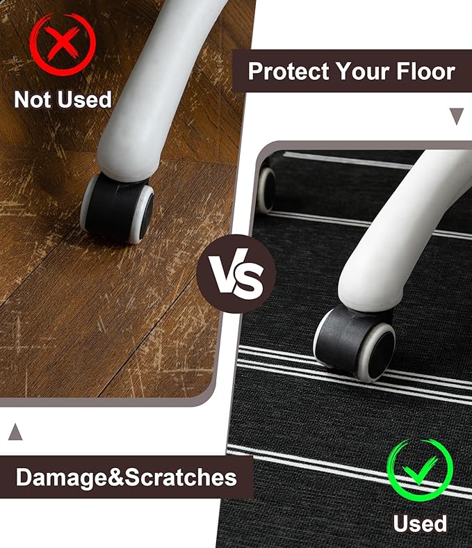 chakme Office Chair Mat for Hardwood Floor, 60"x45" Easy Glide Computer Desk Mat Protector for Rolling Chair Under Desk Rug Nonslip Backing, Machine Wash, (Stripes)