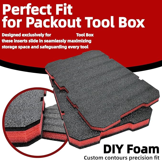 Foam Inserts for Milwaukee Tool Box, Compatible with 48-22-8424, Includes DIY Cut-to-Fit Foam Kit with White Marker Pen, Utility Knife, and Hole Punch