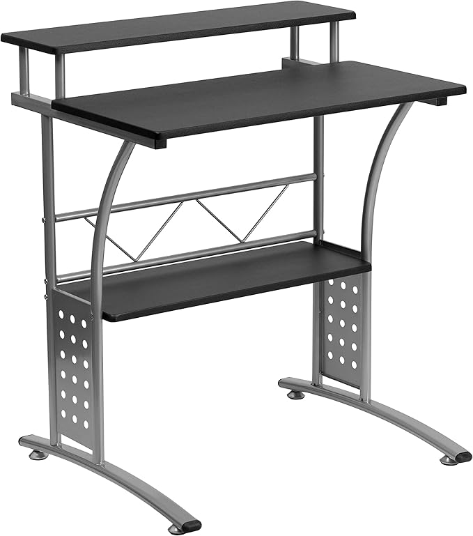 Flash Furniture Calder Work From Home Kit - Black Computer Desk, Ergonomic Mesh Office Chair and Locking Mobile Filing Cabinet with Side Handles