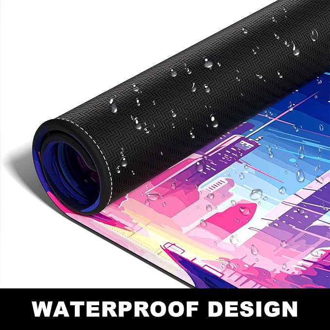 BOSOBO Large Mouse Pad, Desk Pad, XXL XL Extended Gaming Mouse Pad, Desk Mat for Office & Home, Long and HugeKeyboard Mat,Desktop Full Cover 31.5 x 11.8 Inches, Anime Tokyo Cyberpunk