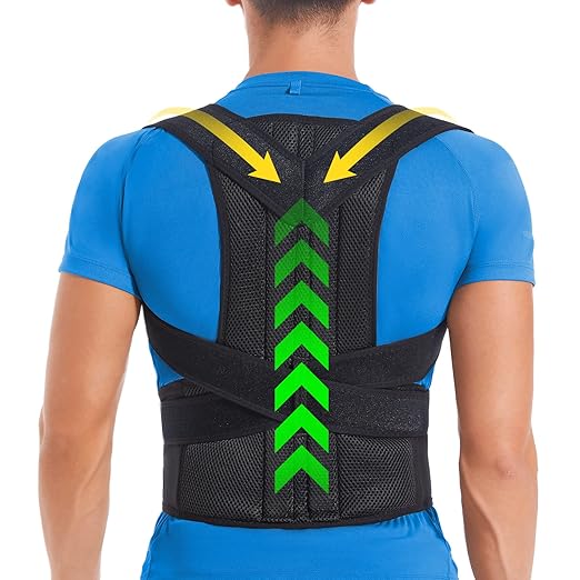 DIANMEI Back Brace Posture Corrector for Women and Men, Back Braces for Upper and Lower Back Pain Relief, Adjustable and Fully Back Support Improve Posture and Lumbar Support(S, 26"-30" Waist)