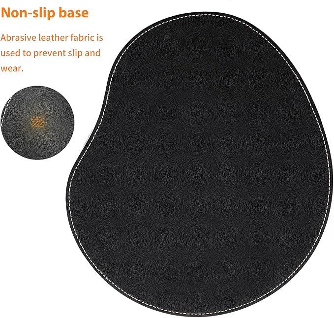 Brown Office Square Leather Mouse Pad with Wrist Rest Non-Slip Design, Business Style Gaming PU Mousepad for Learners, Workers &Computer Users.
