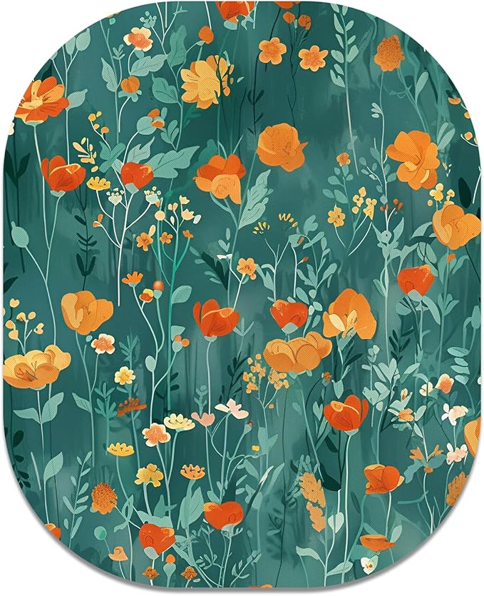 Small Mouse Pad, 6 x 7 Inch, Oval Mini Mouse Pad with Non-Slip Rubber Base for Laptop Wireless Mouse Keyboard Tray Mousepad, Flowers and Plants