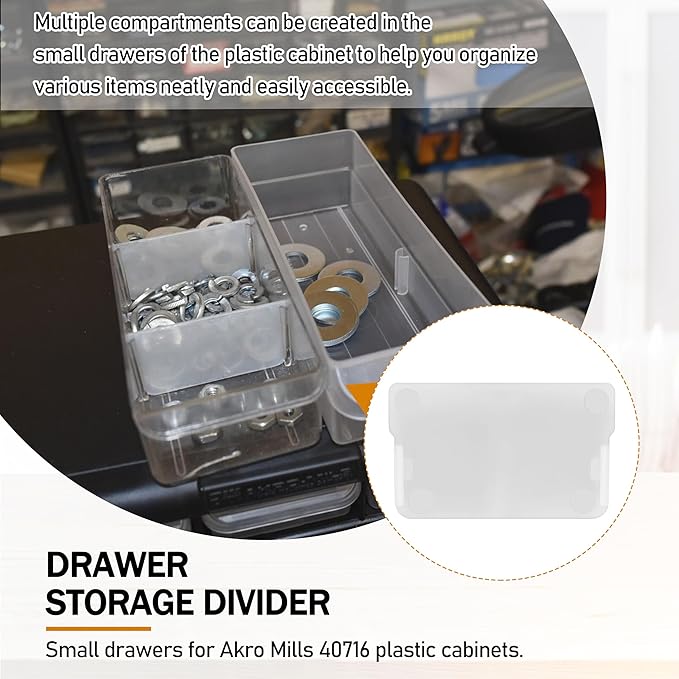 40716 Plastic Width Dividers for Craft Cabinet Small Drawers,Teacher's Toolbox, Small Parts Organizer, Screw Organizer 40Pcs