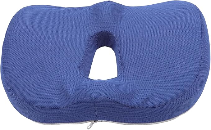 Memory Foam Seat Cushion 18x18 Inches Breathable Mesh Cover Removable Washable Non Slip Base 50% Pressure Relief for Long Sitting Back Pain Relief on Office Car Plane