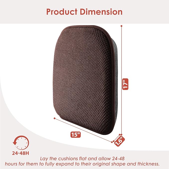SWEMSTAR Chair Cushions - 15"*17" Kitchen Dining Chair Pads Foam Seat Cushion for Chairs Barstool Cushions Non Slip Seat Pad