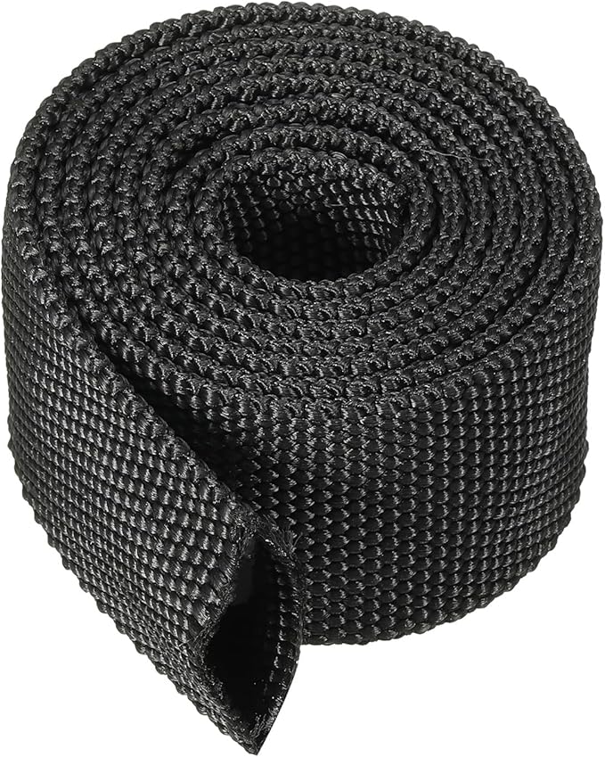 PATIKIL 0.8" Dia 3.3FT Nylon Protective Hose Sleeve, Cable Cover Sheath Protection for Welding Tig Torch Hydraulic Hose, Black