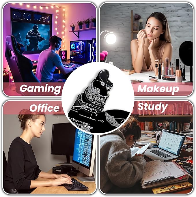 Large Gaming Mouse Pad, Desk Mat Extended XXL Keyboard Desk Pad with Non-Slip Base, 31.5x11.8 inch Black Gamer Mousepad for Office, Home & Gaming Room Decor (Spaceship Sci-f-3)