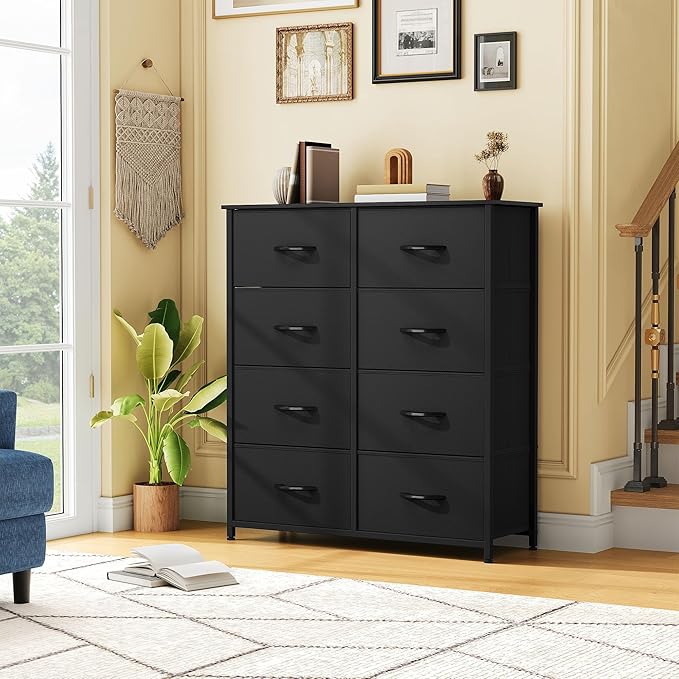 DWVO 8-Drawer Fabric Dresser, Furniture Storage Tower Cabinet, Organizer for Bedroom